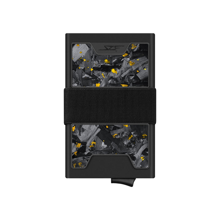Pro Carbon Fiber Pop-Up Wallet - Gold Flake Forged Chunk