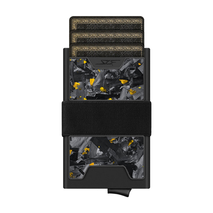 Pro Carbon Fiber Pop-Up Wallet - Gold Flake Forged Chunk