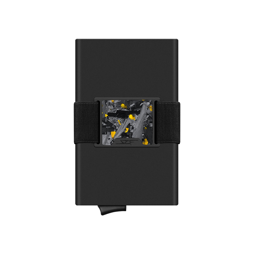 Pro Carbon Fiber Pop-Up Wallet - Gold Flake Forged Chunk