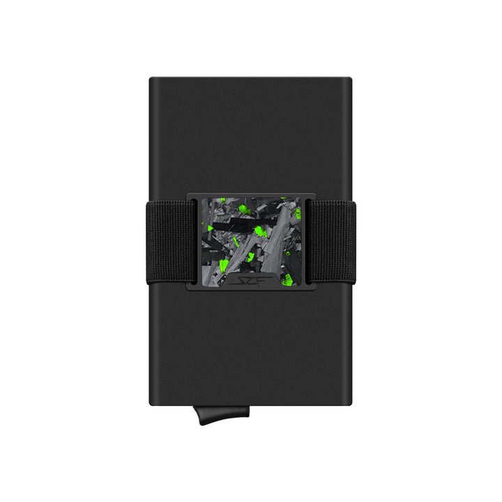 Pro Carbon Fiber Pop-Up Wallet - Green Flake Forged Chunk