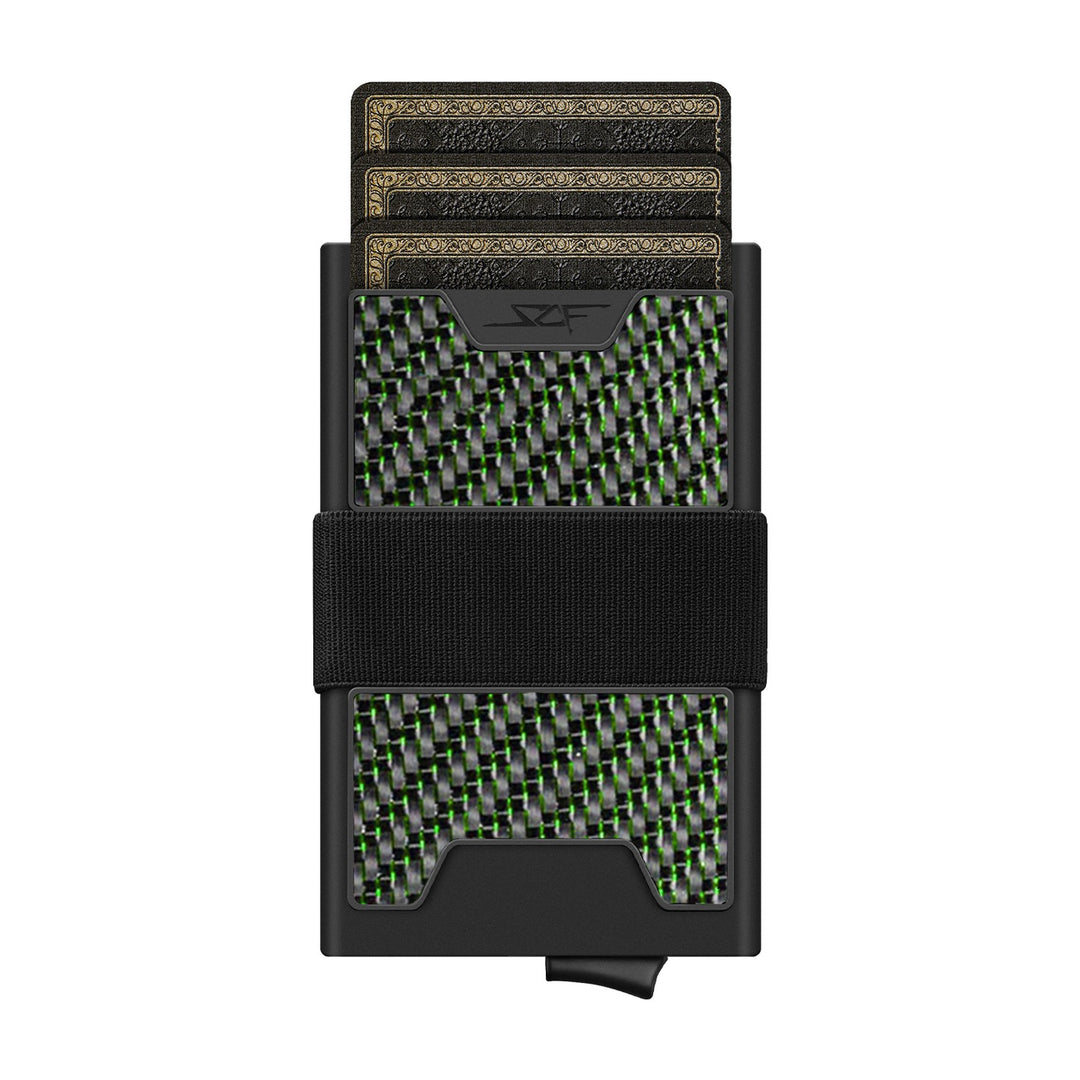 Pro Carbon Fiber Pop-Up Wallet - Green Lace Carbon
