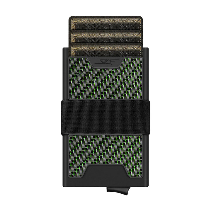 Pro Carbon Fiber Pop-Up Wallet - Green Lace Carbon