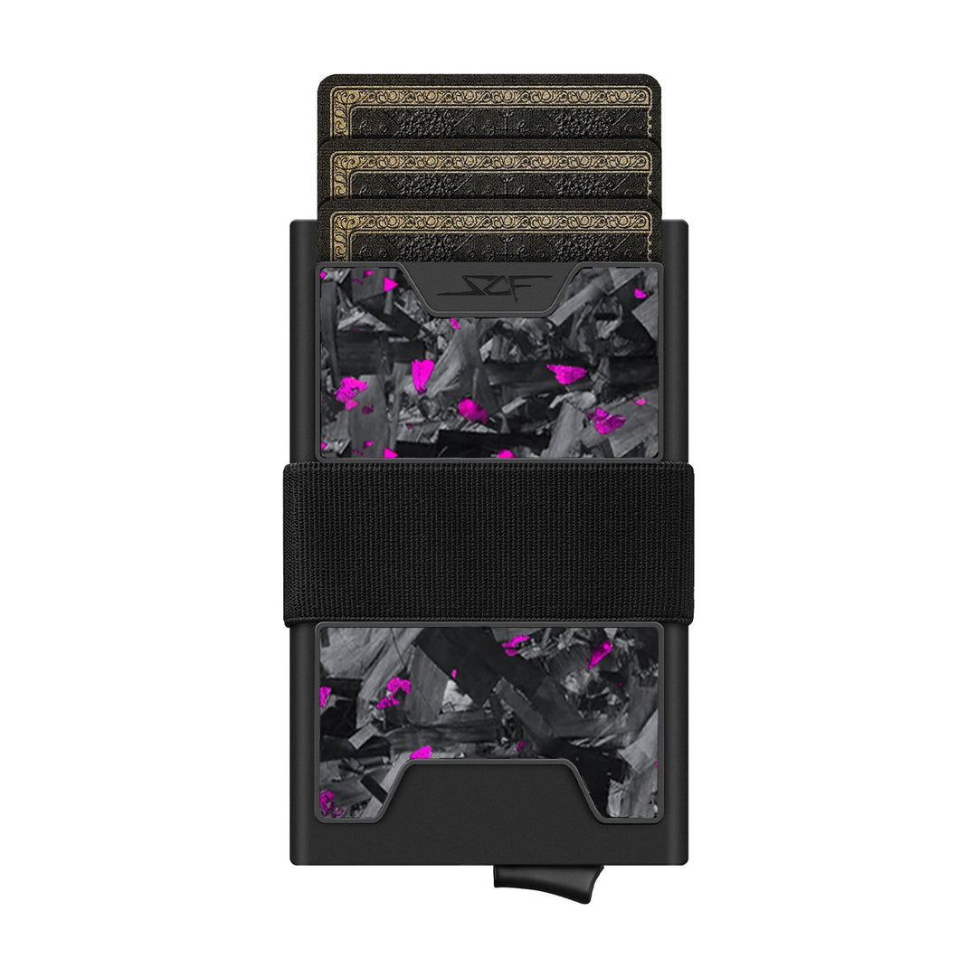 Pro Carbon Fiber Pop-Up Wallet - Purple Flake Forged Chunk