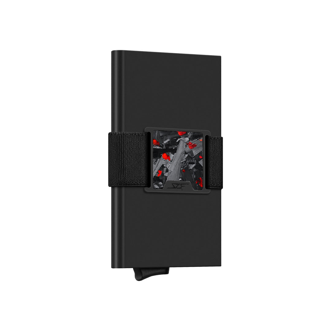 Pro Carbon Fiber Pop-Up Wallet - Red Flake Forged Chunk