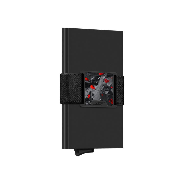 Pro Carbon Fiber Pop-Up Wallet - Red Flake Forged Chunk