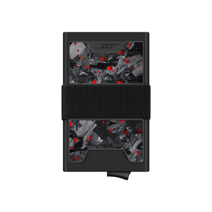 Pro Carbon Fiber Pop-Up Wallet - Red Flake Forged Chunk