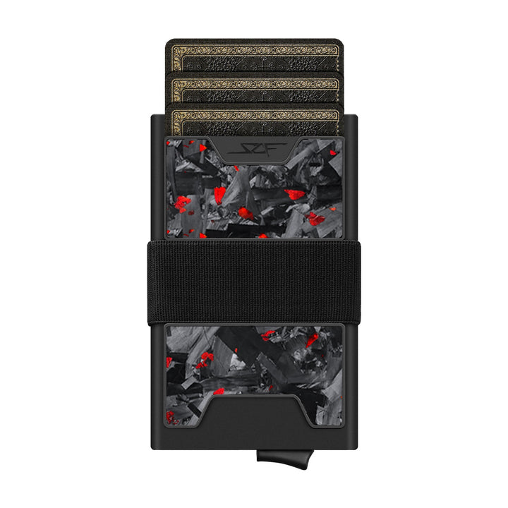 Pro Carbon Fiber Pop-Up Wallet - Red Flake Forged Chunk