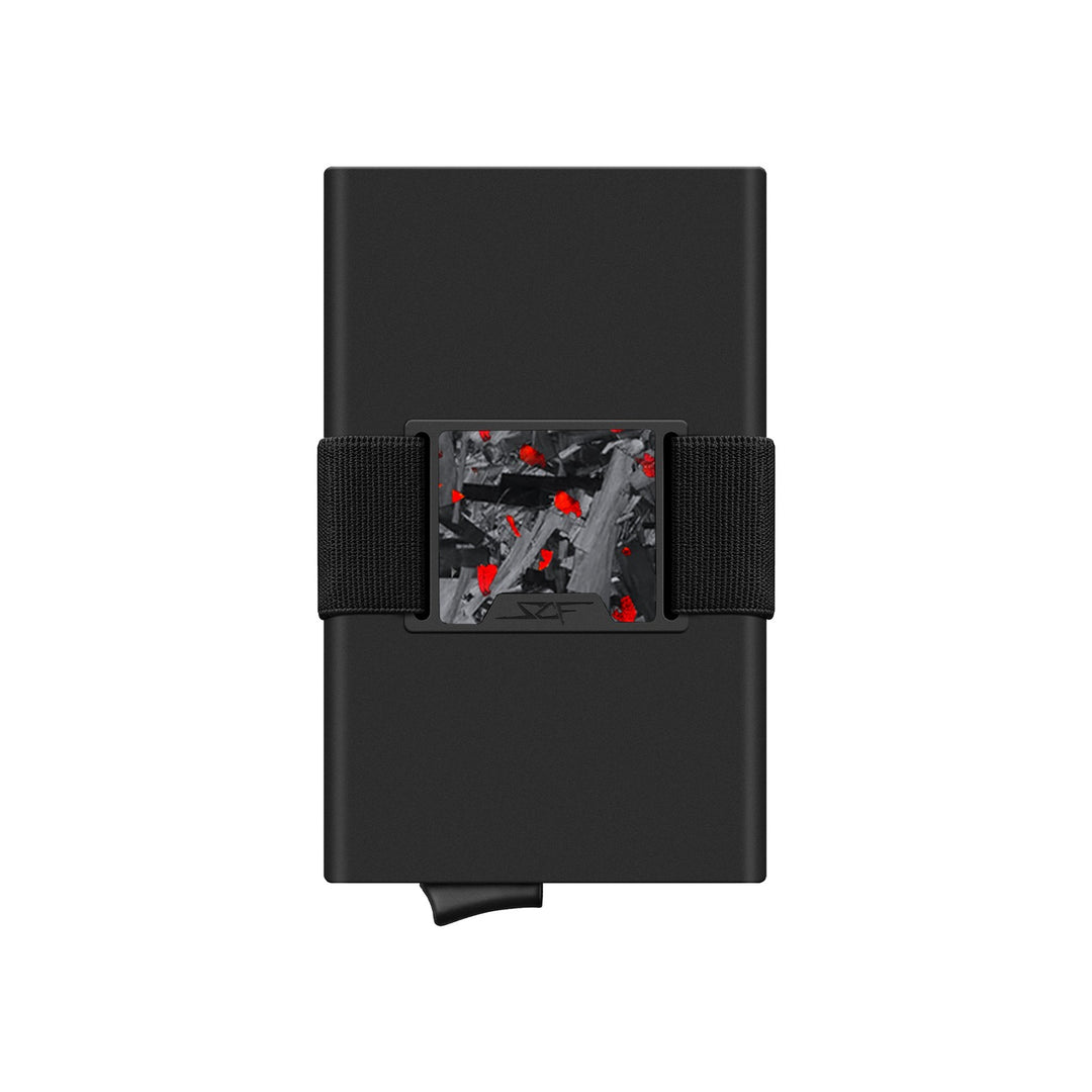 Pro Carbon Fiber Pop-Up Wallet - Red Flake Forged Chunk