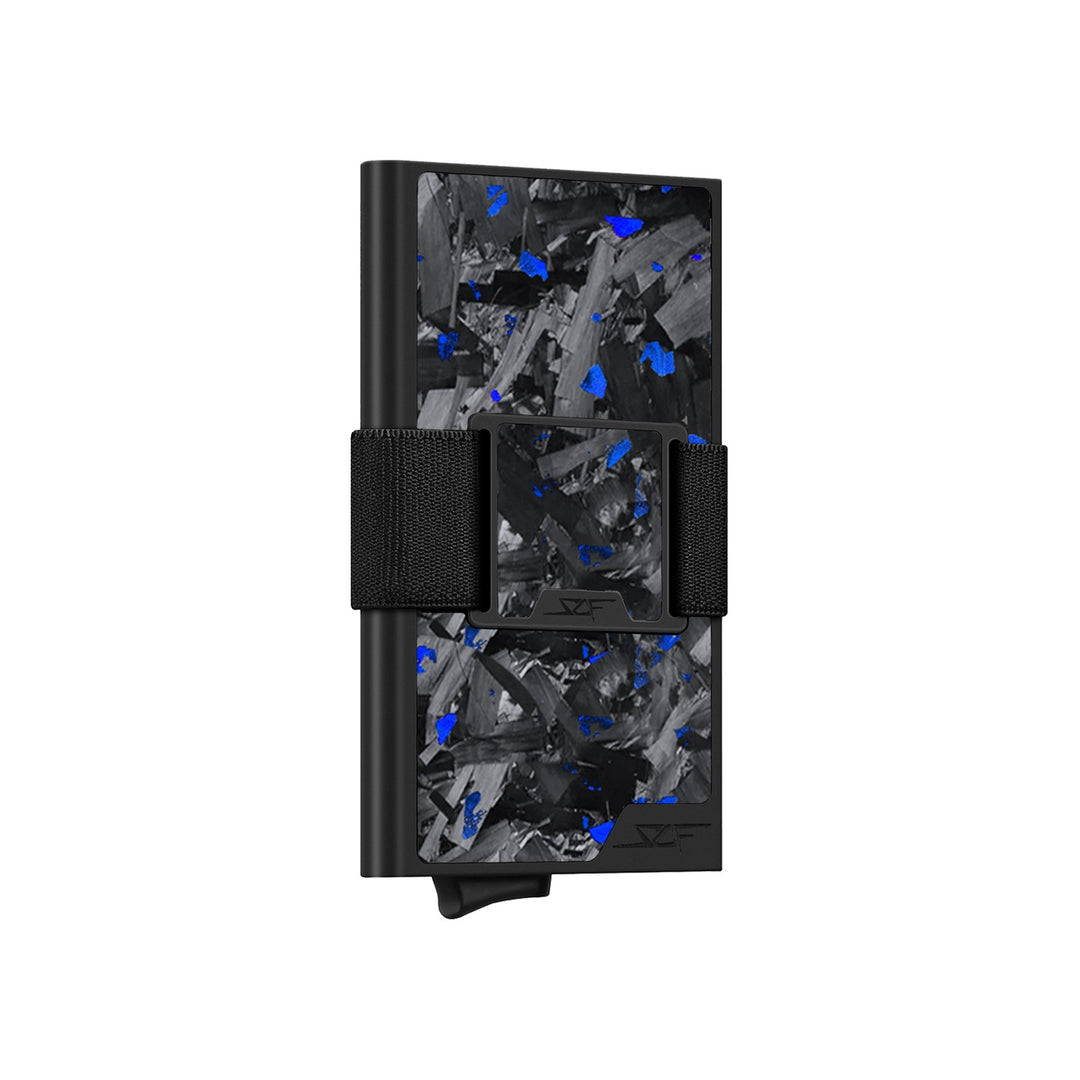 Carbon Fiber Pop Up Wallet | ULTRA Series - Blue Flake Forged Chunk