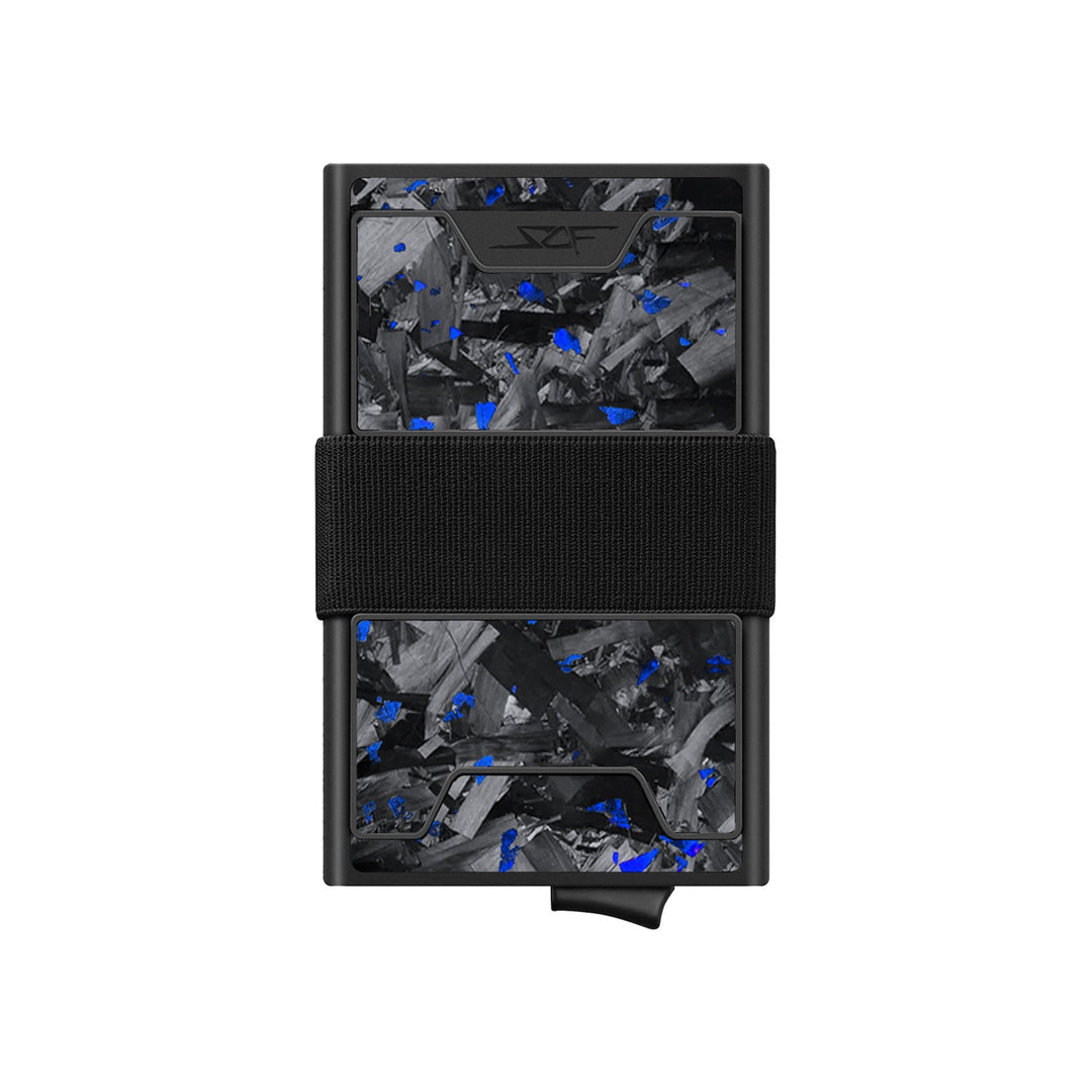Carbon Fiber Pop Up Wallet | ULTRA Series - Blue Flake Forged Chunk