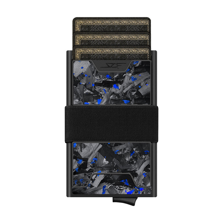 Carbon Fiber Pop Up Wallet | ULTRA Series - Blue Flake Forged Chunk