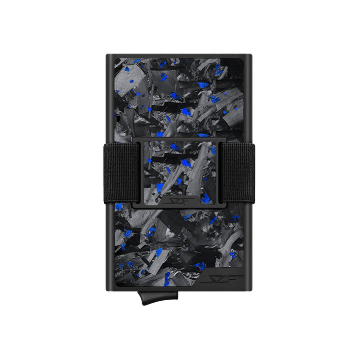 Carbon Fiber Pop Up Wallet | ULTRA Series - Blue Flake Forged Chunk