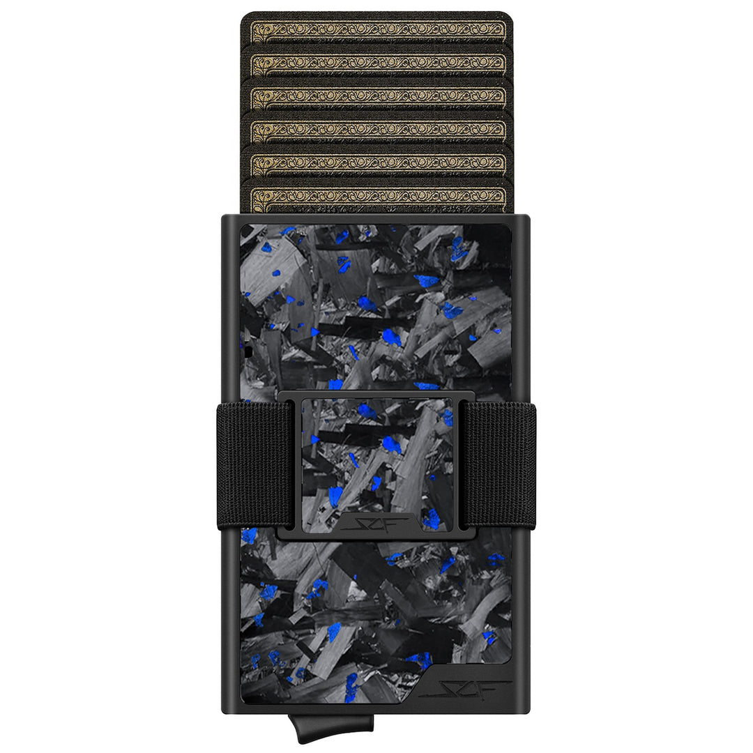 Carbon Fiber Pop Up Wallet | ULTRA Series - Blue Flake Forged Chunk