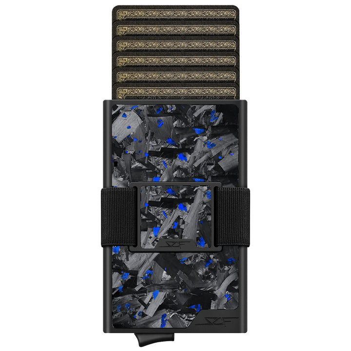 Carbon Fiber Pop Up Wallet | ULTRA Series - Blue Flake Forged Chunk