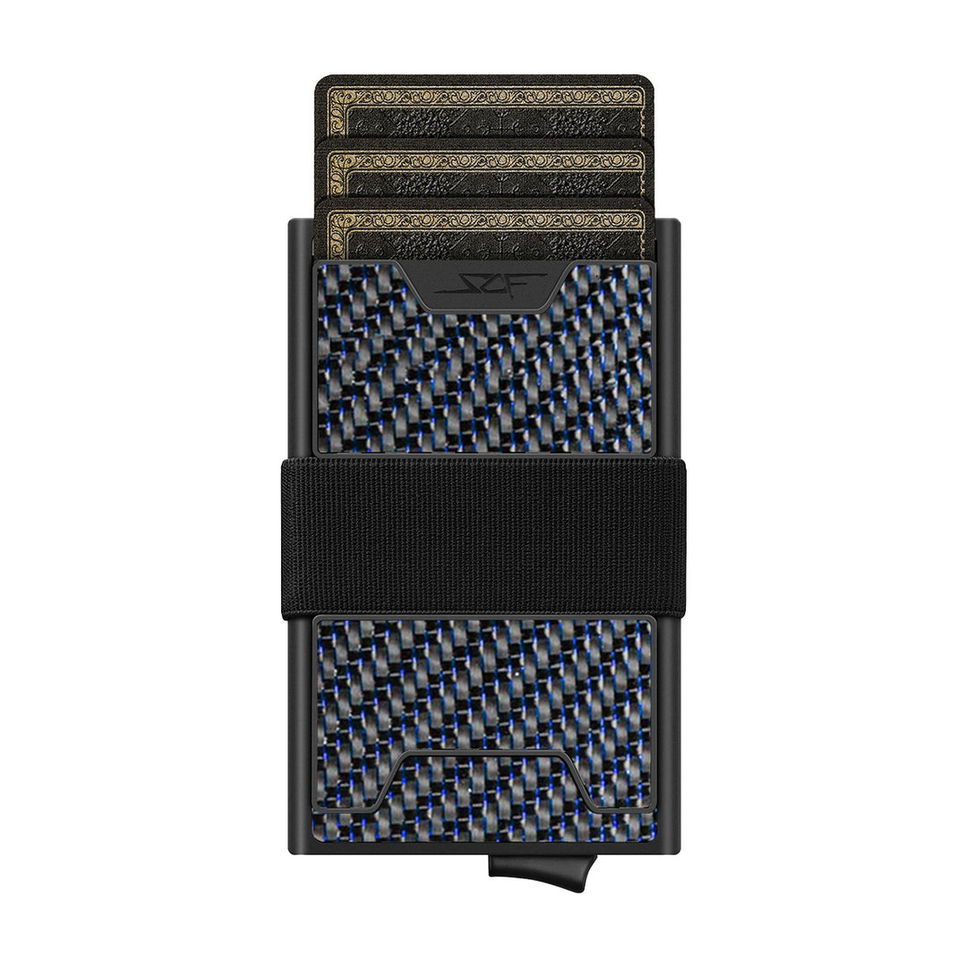 Carbon Fiber Pop Up Wallet | ULTRA Series - Blue Lace Carbon