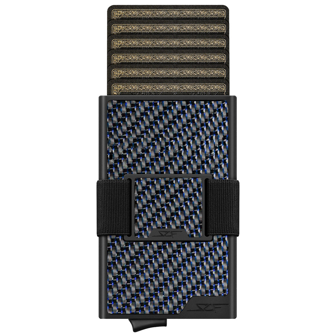 Carbon Fiber Pop Up Wallet | ULTRA Series - Blue Lace Carbon