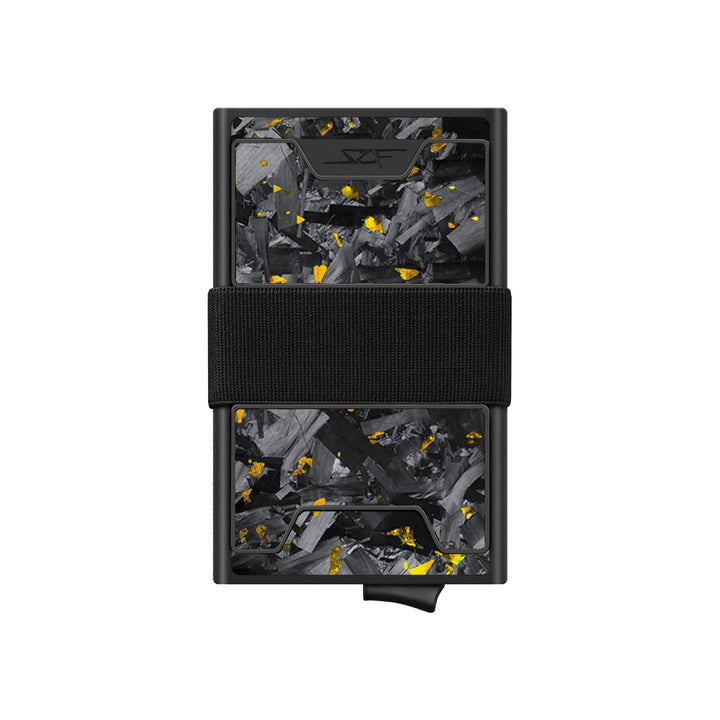 Carbon Fiber Pop Up Wallet | ULTRA Series - Gold Flake Forged Chunk