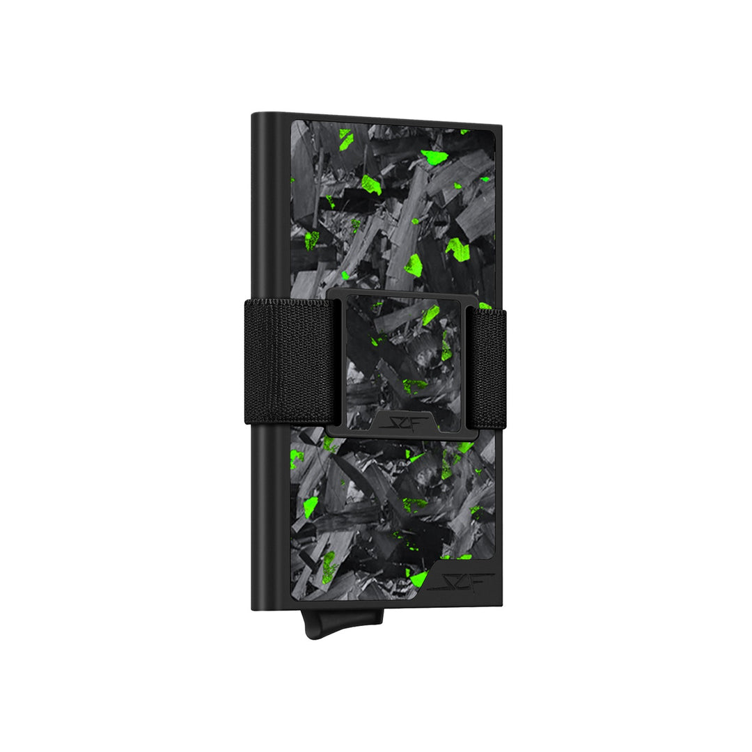 Carbon Fiber Pop Up Wallet | ULTRA Series - Green Flake Forged Chunk