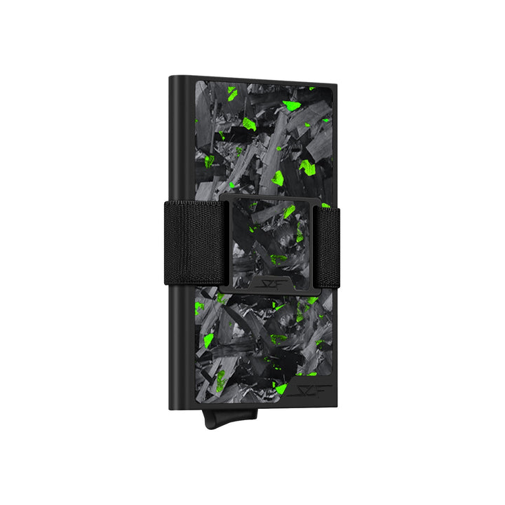 Carbon Fiber Pop Up Wallet | ULTRA Series - Green Flake Forged Chunk