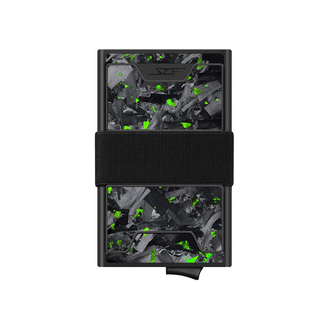 Carbon Fiber Pop Up Wallet | ULTRA Series - Green Flake Forged Chunk