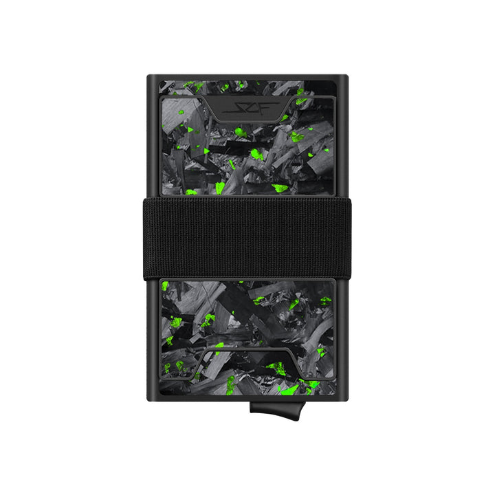 Carbon Fiber Pop Up Wallet | ULTRA Series - Green Flake Forged Chunk