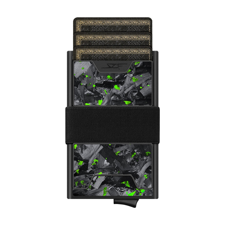 Carbon Fiber Pop Up Wallet | ULTRA Series - Green Flake Forged Chunk