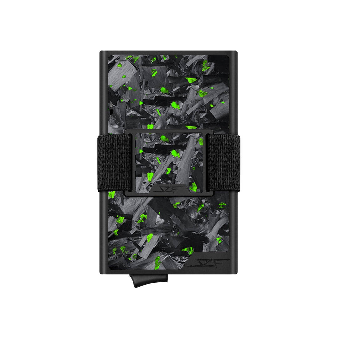 Carbon Fiber Pop Up Wallet | ULTRA Series - Green Flake Forged Chunk