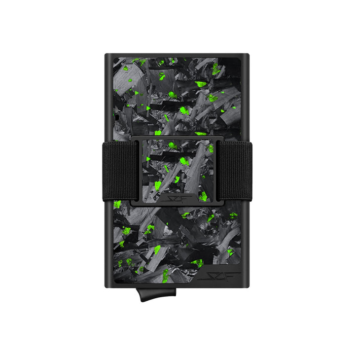 Carbon Fiber Pop Up Wallet | ULTRA Series - Green Flake Forged Chunk