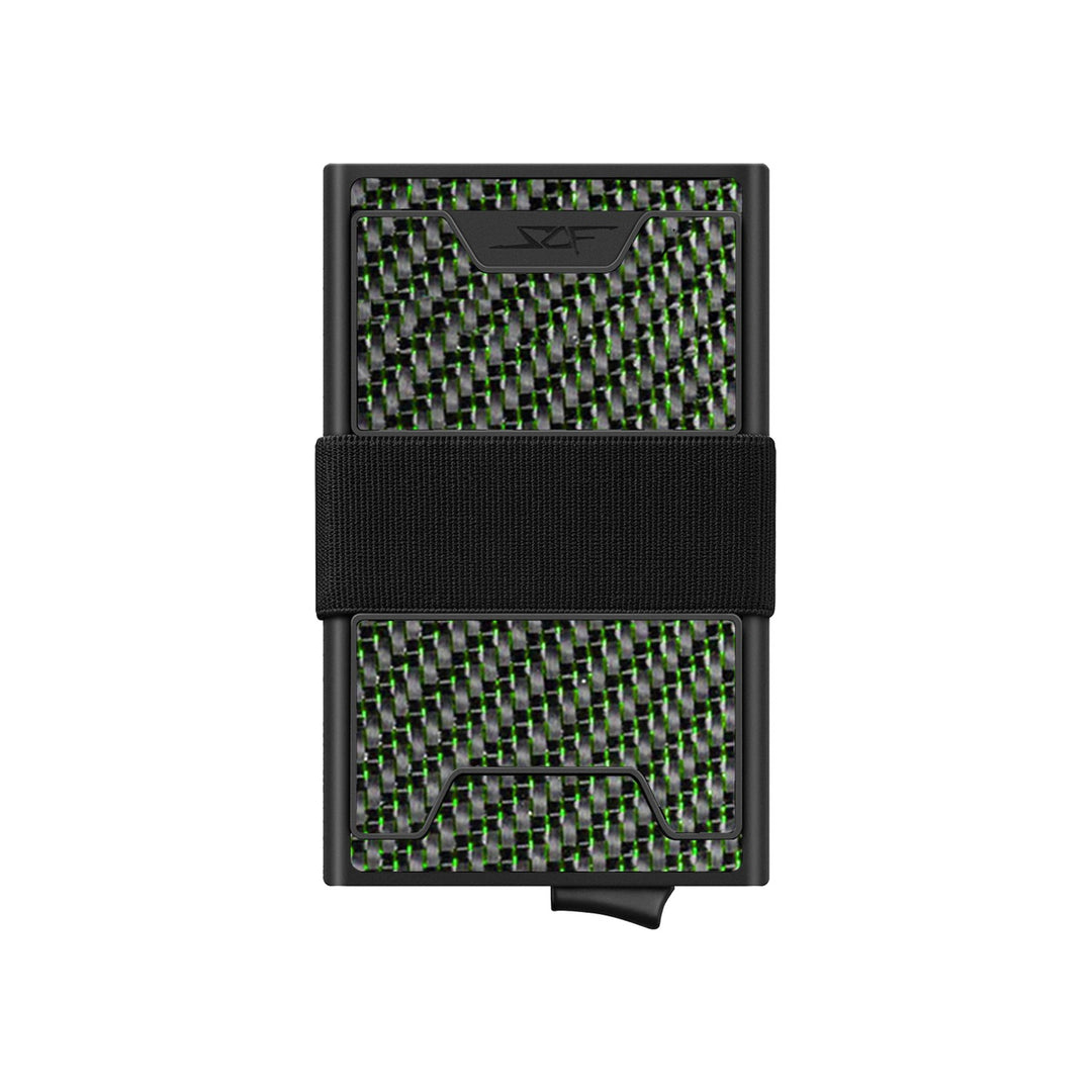 Carbon Fiber Pop Up Wallet | ULTRA Series - Green Lace Carbon