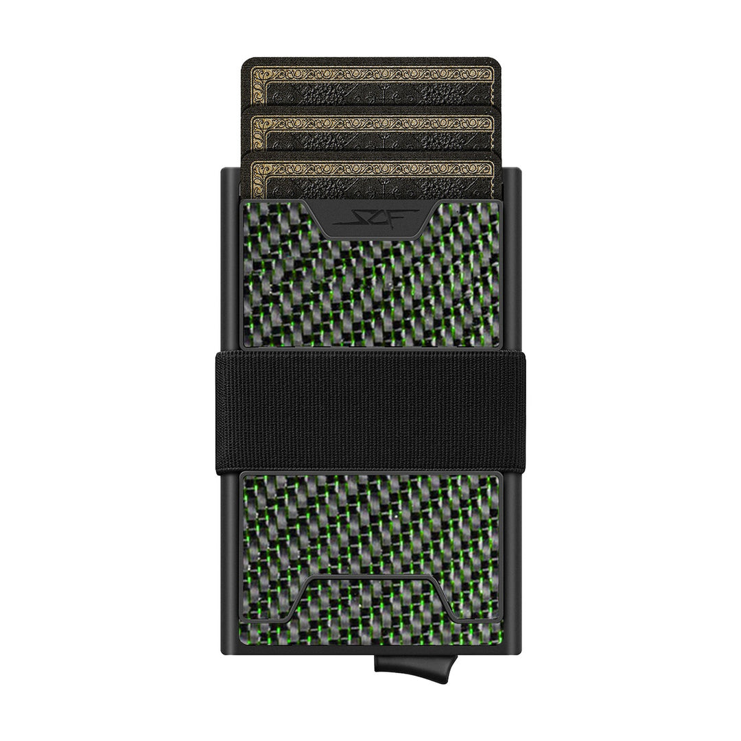 Carbon Fiber Pop Up Wallet | ULTRA Series - Green Lace Carbon