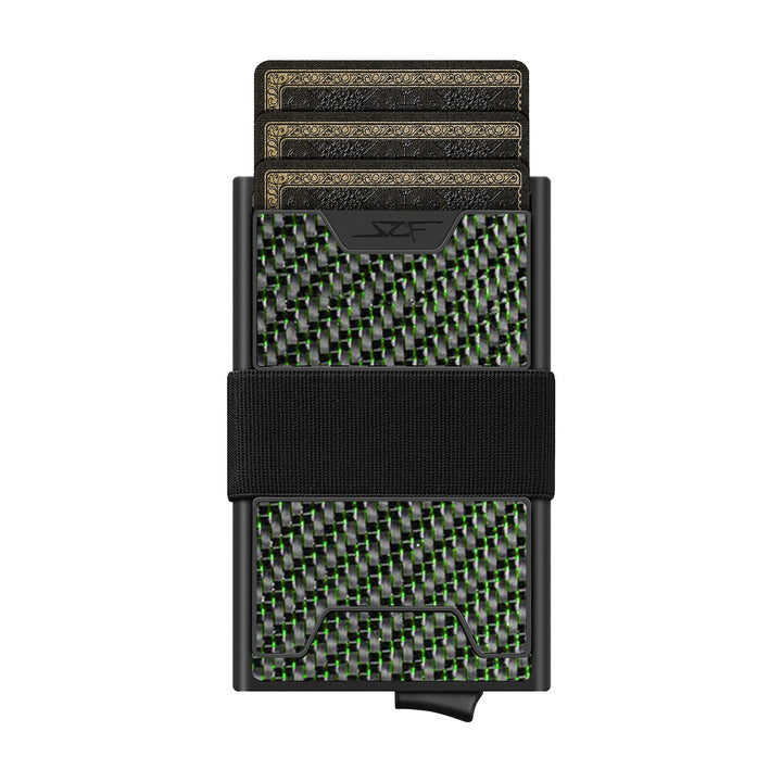 Carbon Fiber Pop Up Wallet | ULTRA Series - Green Lace Carbon
