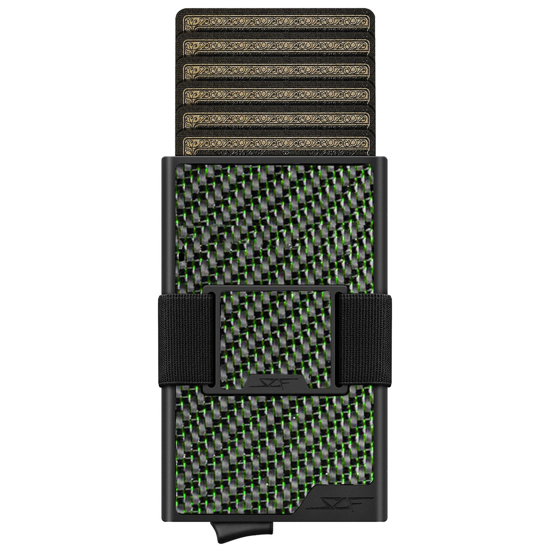 Carbon Fiber Pop Up Wallet | ULTRA Series - Green Lace Carbon