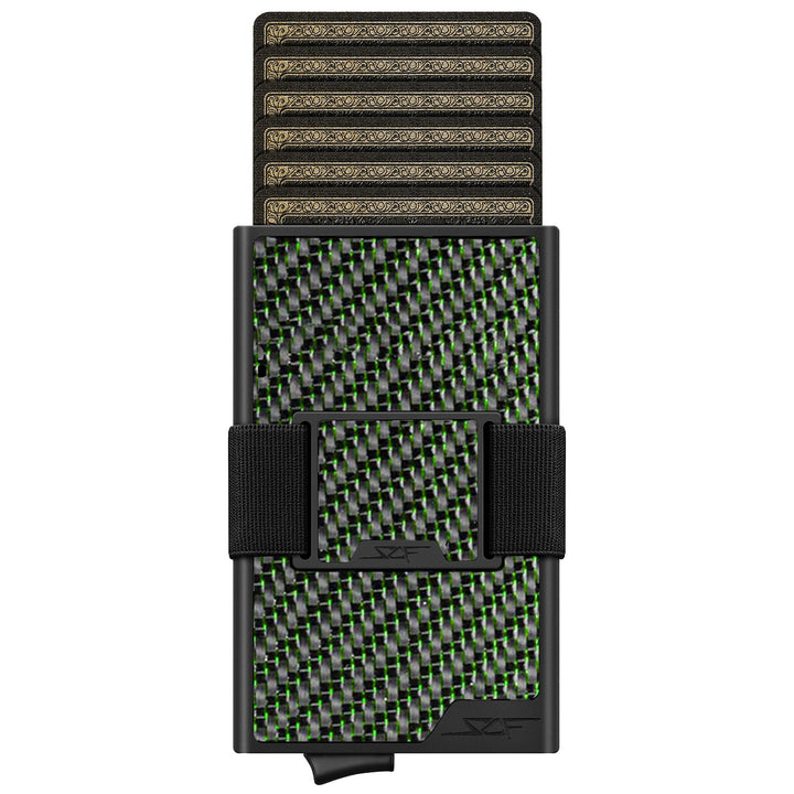 Carbon Fiber Pop Up Wallet | ULTRA Series - Green Lace Carbon