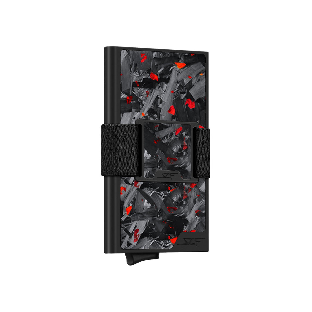 Carbon Fiber Pop Up Wallet | ULTRA Series - Red Flake Forged Chunk