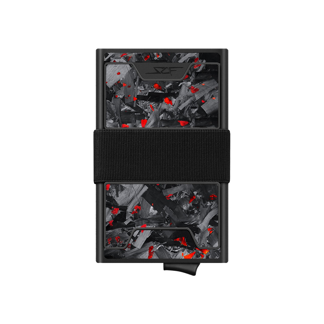Carbon Fiber Pop Up Wallet | ULTRA Series - Red Flake Forged Chunk