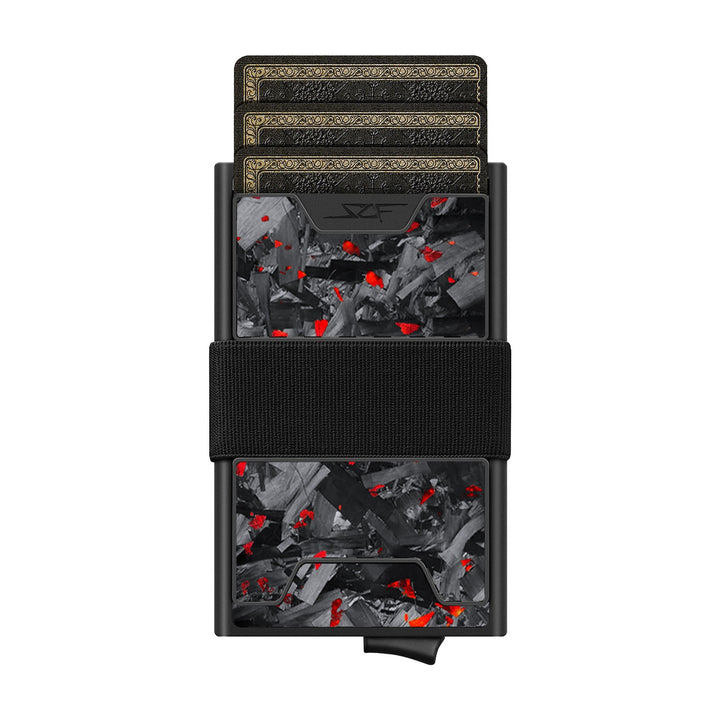Carbon Fiber Pop Up Wallet | ULTRA Series - Red Flake Forged Chunk