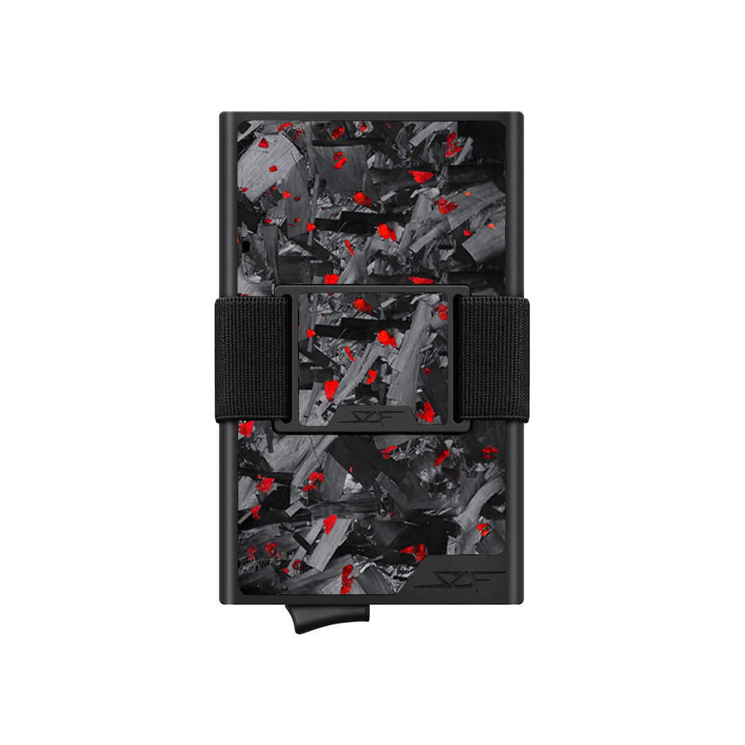 Carbon Fiber Pop Up Wallet | ULTRA Series - Red Flake Forged Chunk