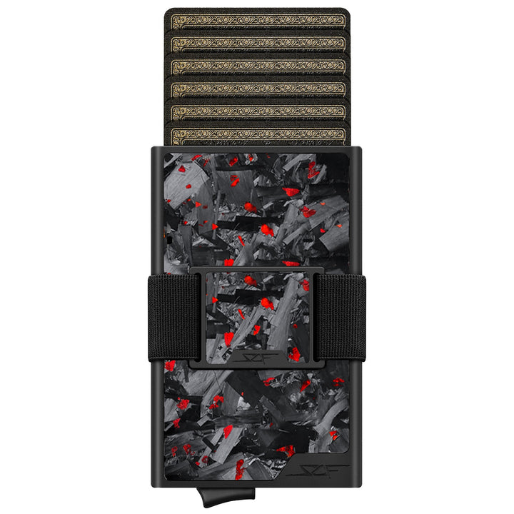 Carbon Fiber Pop Up Wallet | ULTRA Series - Red Flake Forged Chunk