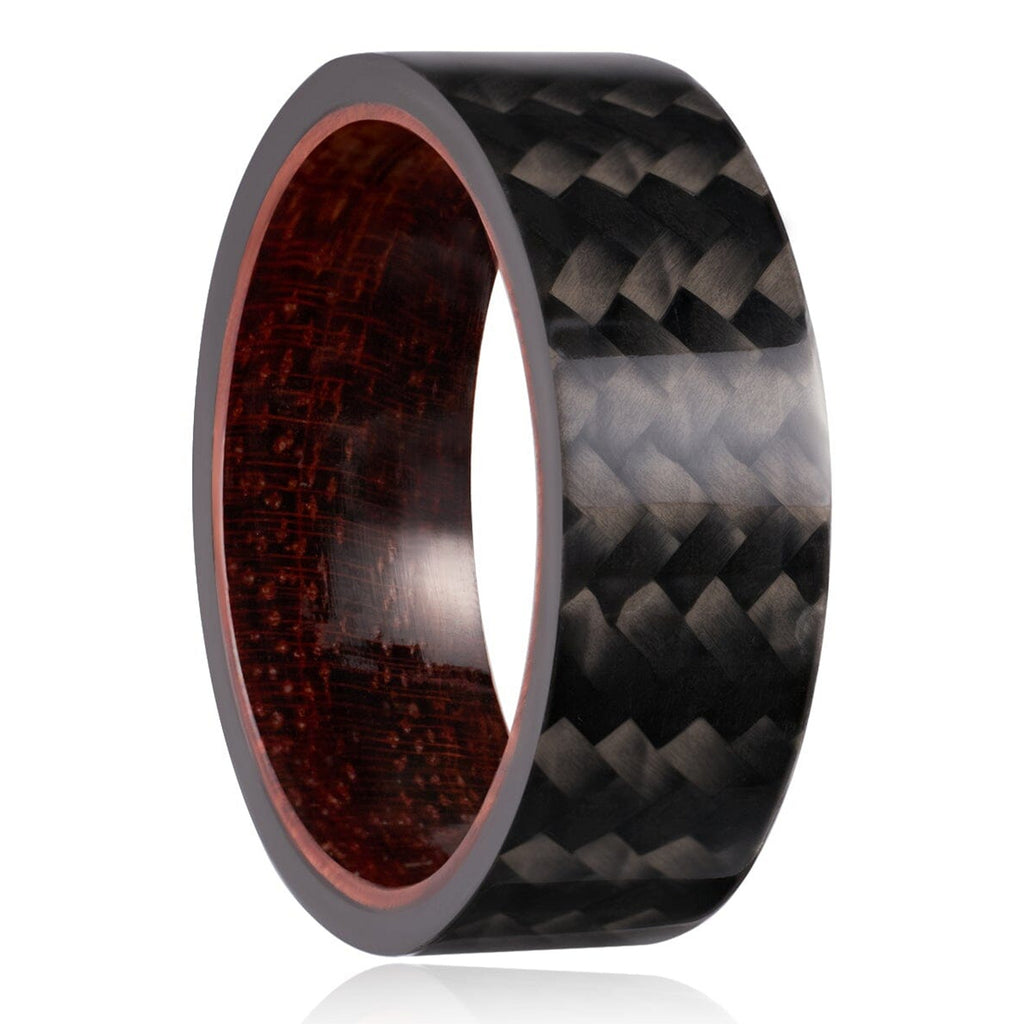 Ring aus echtem Carbonfaser Rosenholz Inlay Slate Serie