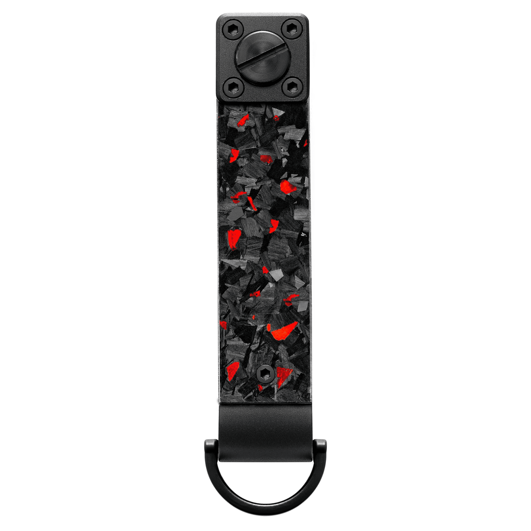 Real Red Flake Forged Carbon Fiber Key Organizer