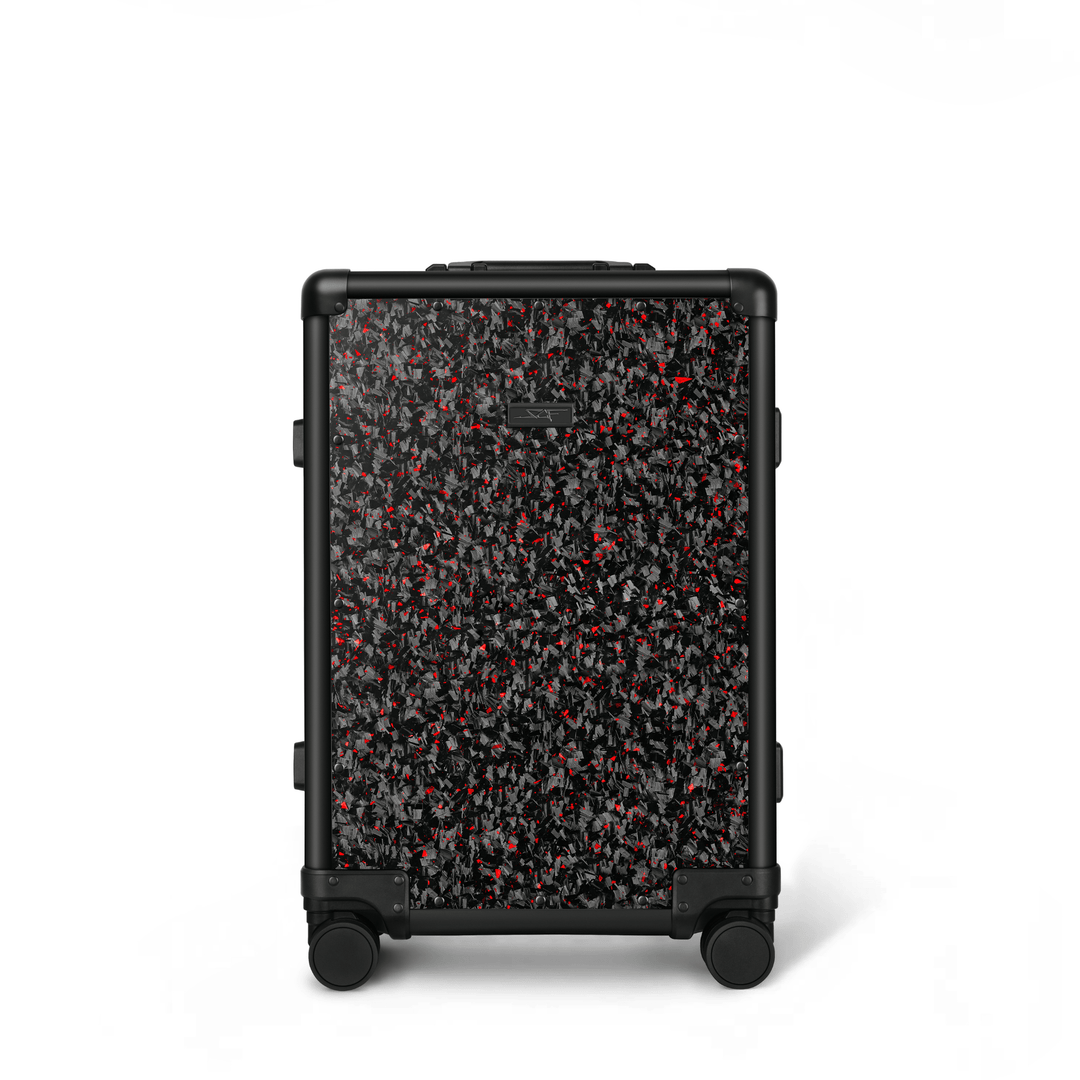 Red Flake Forged Carbon Fiber Carry-On Luggage | Classic Series