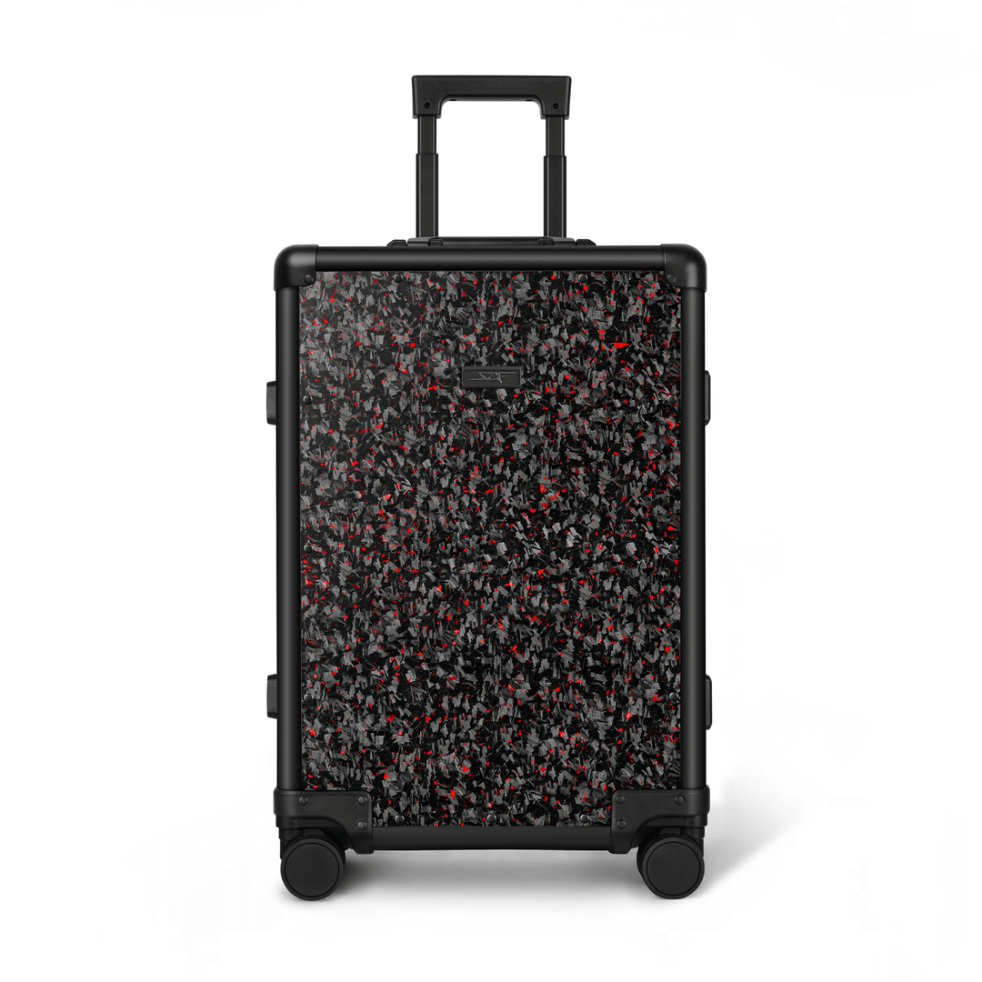 Red Flake Forged Carbon Fiber Carry-On Luggage | Classic Series