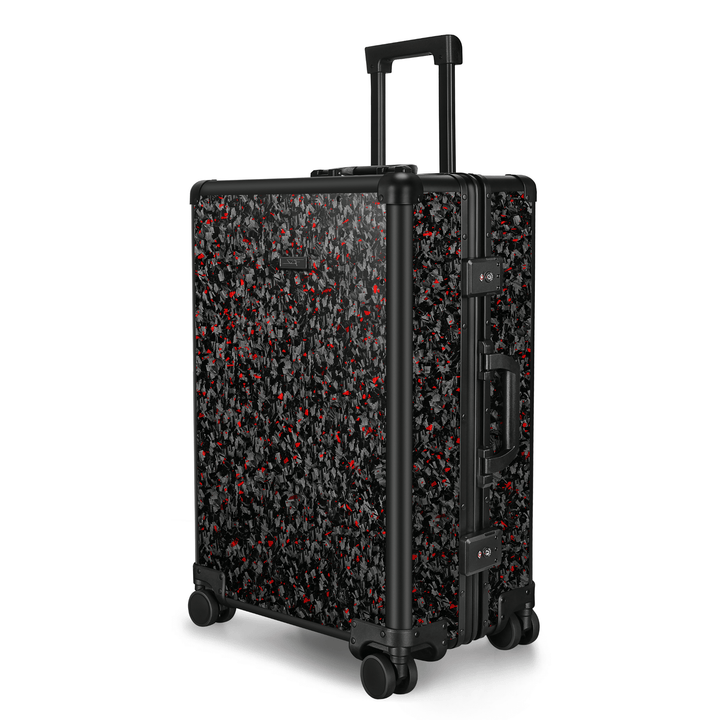 Red Flake Forged Carbon Fiber Check-In Luggage | Classic Series