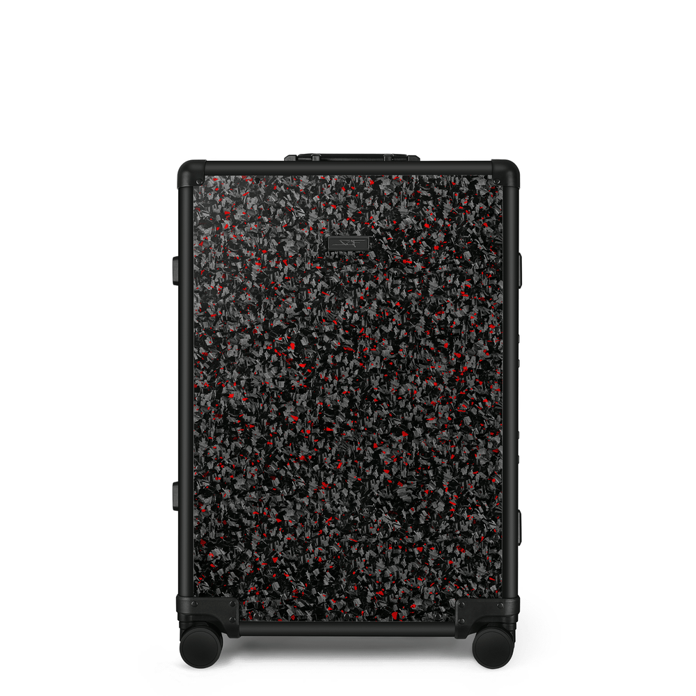Red Flake Forged Carbon Fiber Check-In Luggage | Classic Series
