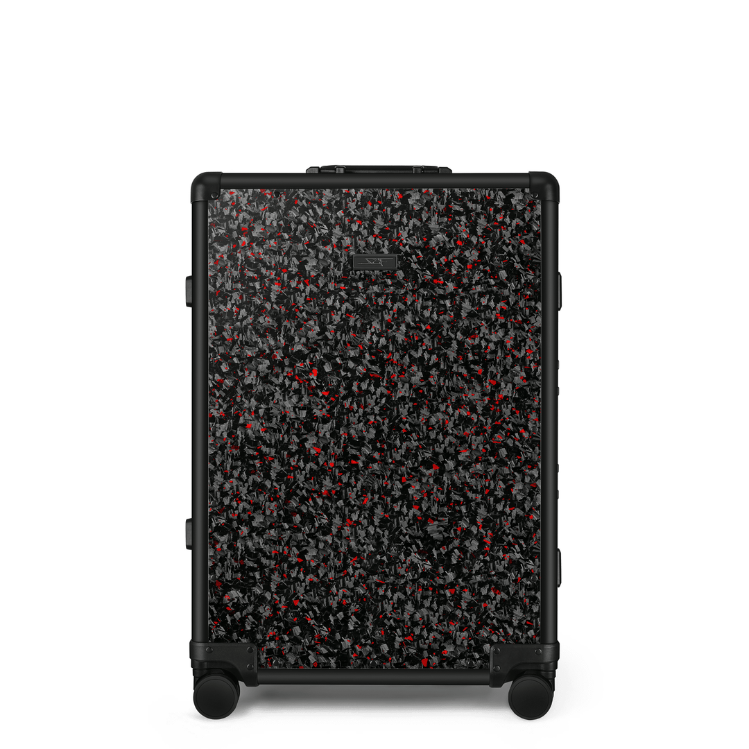Red Flake Forged Carbon Fiber Check-In Luggage | Classic Series