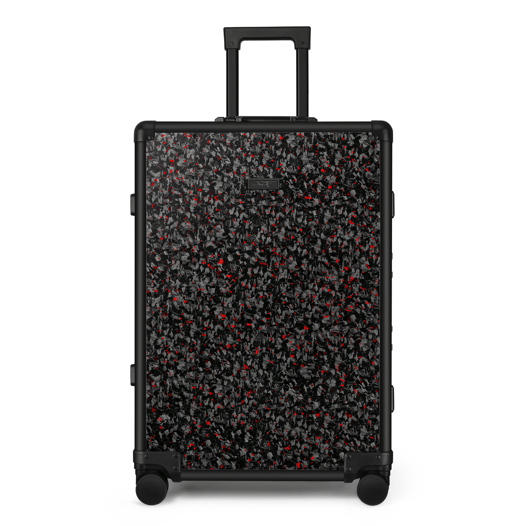 Red Flake Forged Carbon Fiber Check-In Luggage | Classic Series