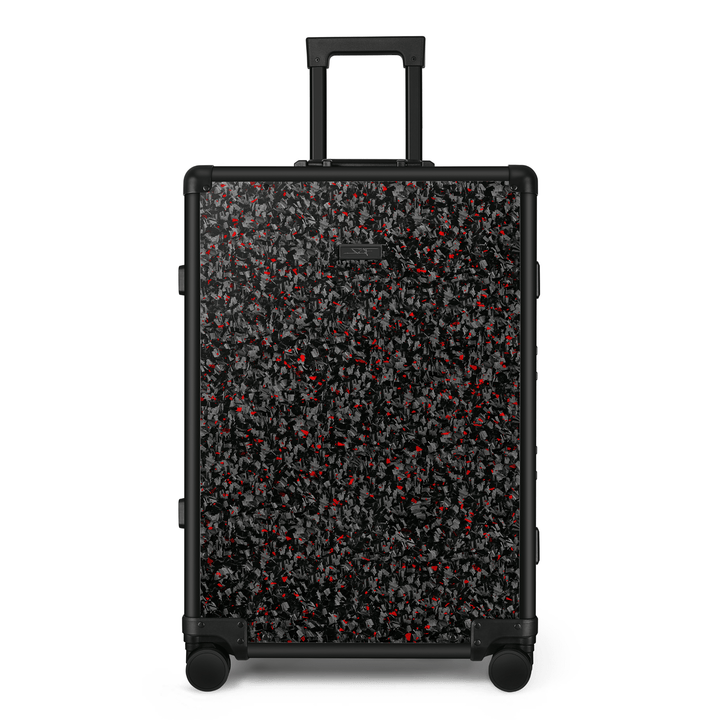 Red Flake Forged Carbon Fiber Check-In Luggage | Classic Series