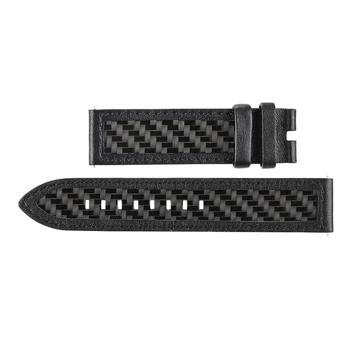 APOLLO Series Carbon Fiber Black Leather Strap