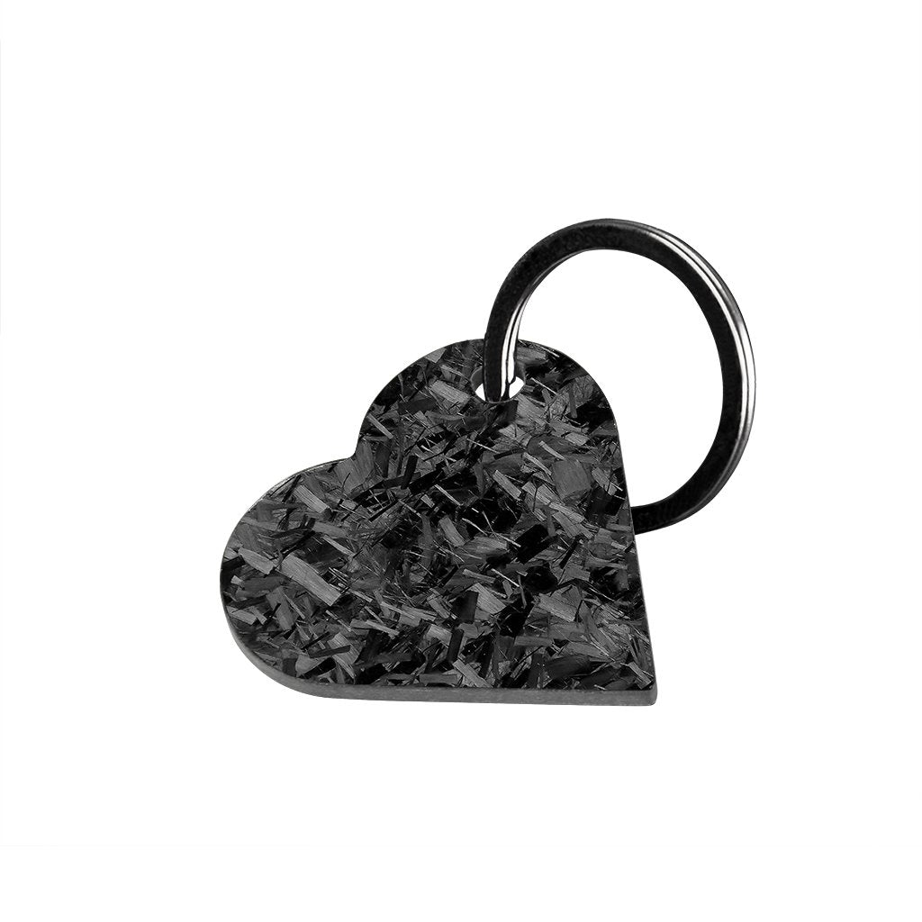 Forged Carbon Fiber Heart Shaped Keychain