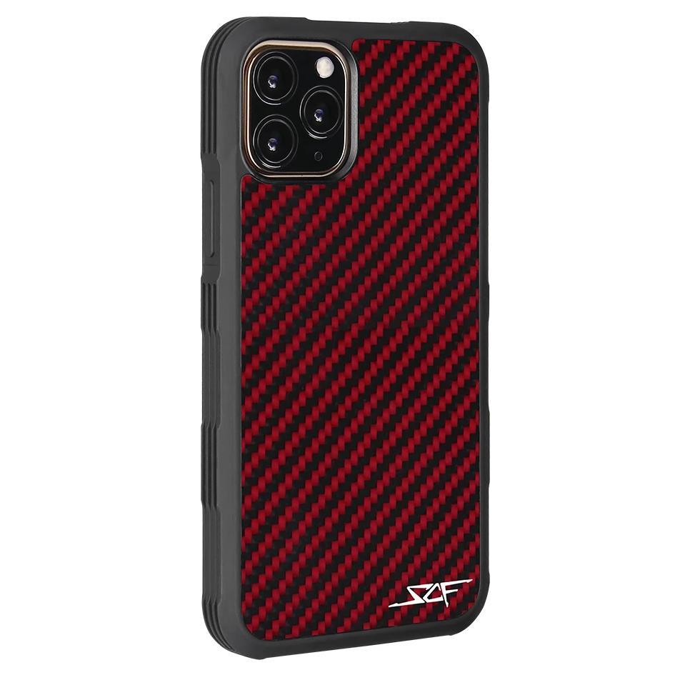 iPhone 11 Pro Max Red Carbon Fiber Case | ARMOR Series